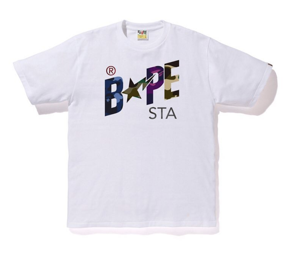 Buy BAPE Mix Camo BAPE Sta Tee White