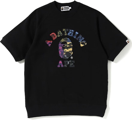 BAPE Mix Camo College SS Crewneck Black Buy BAPE Mix Camo College SS Crewneck Black