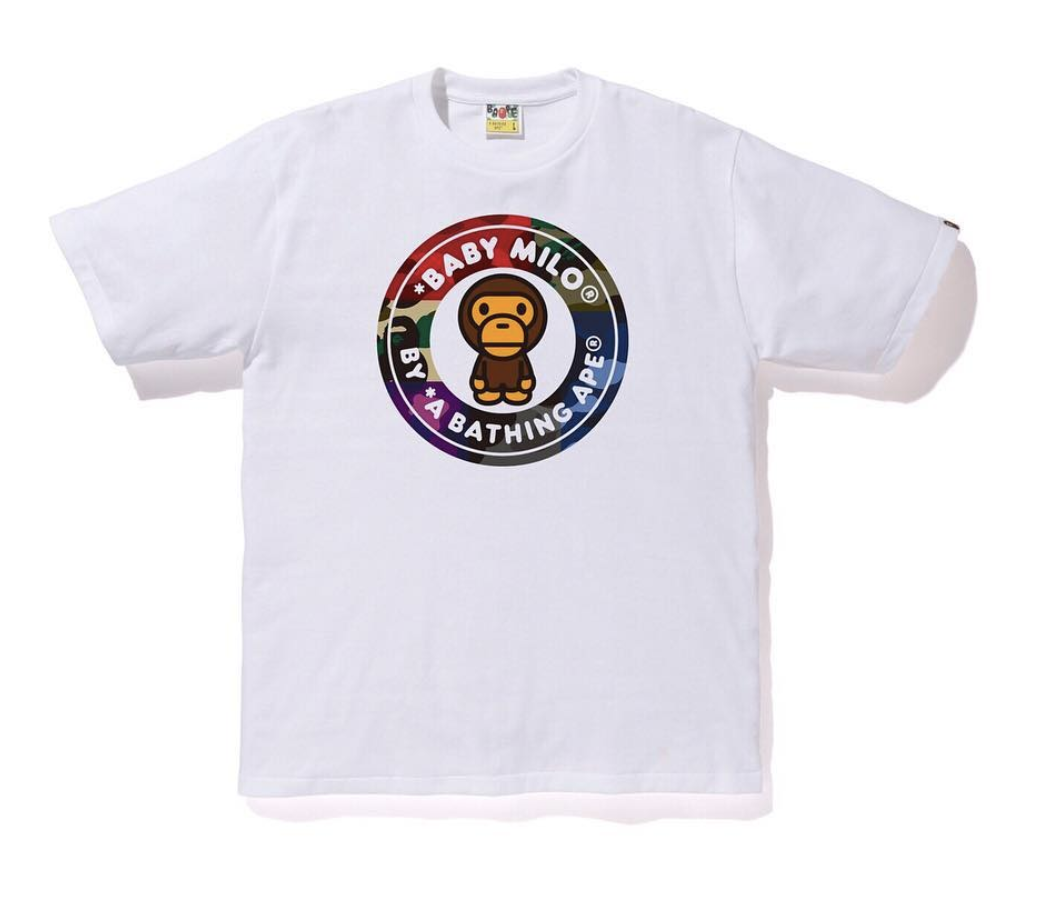 BAPE Mix Camo Milo Busy Works Tee White