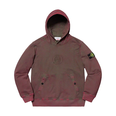 Supreme Stone Island Hooded Sweatshirt Red