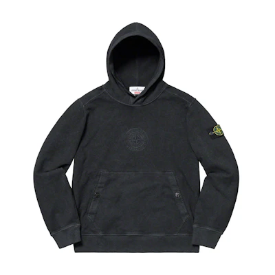 Supreme Stone Island Hooded Sweatshirt Black