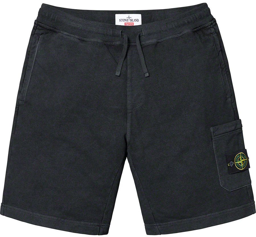 supreme-stone-island-sweatshorts-black
