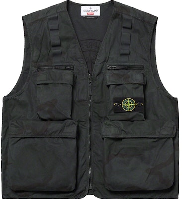 Supreme x Stone Island Camo Cargo Vest Black Camo Buy Supreme x Stone Island Camo Cargo Vest Black Camo