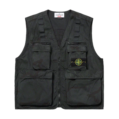 Supreme Stone Island Camo Cargo Vest Black Camo