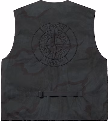Supreme x Stone Island Camo Cargo Vest Black Camo Order Supreme x Stone Island Camo Cargo Vest Black Camo
