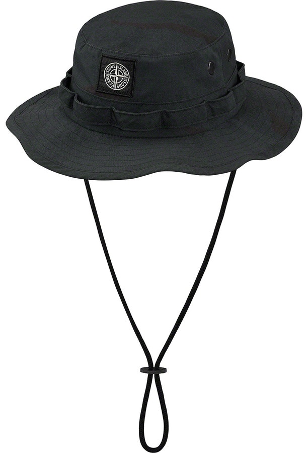 supreme-stone-island-camo-boonie-black