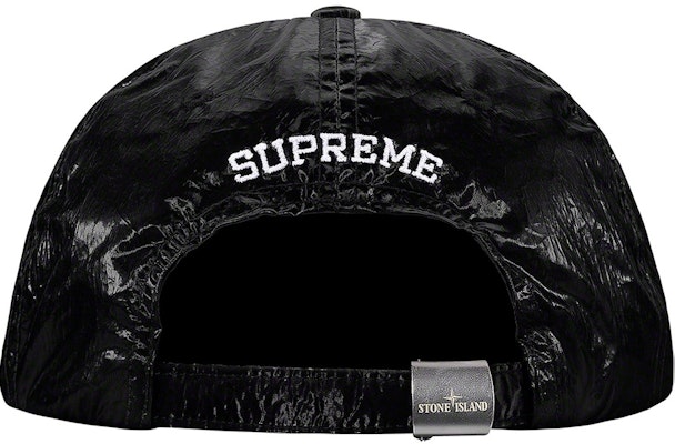 Supreme x Stone Island New Silk Light 6-Panel Black Order Supreme x Stone Island New Silk Light 6-Panel Black
