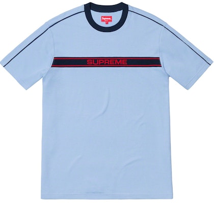 Supreme Chest Stripe Logo S/S Top Light Blue Buy Supreme Chest Stripe Logo S/S Top Light Blue