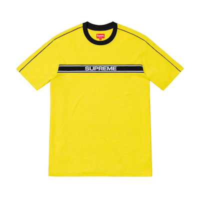 Supreme Chest Stripe Logo S/S Top Yellow