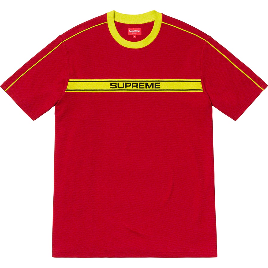 Supreme Chest Stripe Logo S/S Top Dark Red - Novelship