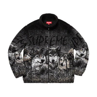 Supreme Wolf Fleece Jacket Black