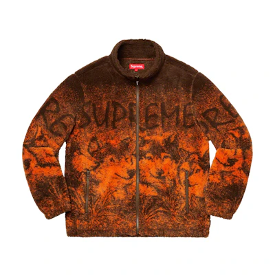 Supreme Wolf Fleece Jacket Brown