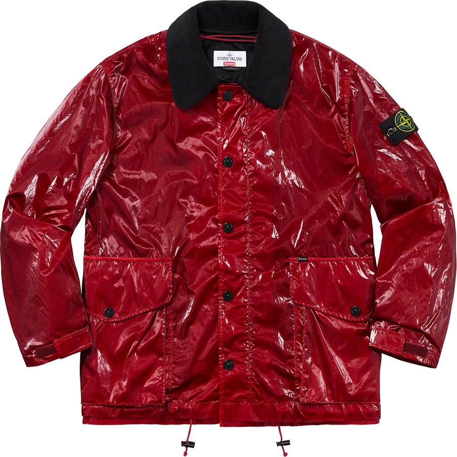 Supreme x Stone Island New Silk Light Jacket Red