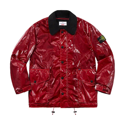 Supreme Stone Island New Silk Light Jacket Red