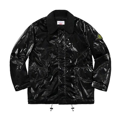 Supreme Stone Island New Silk Light Jacket Black