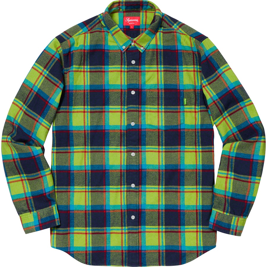 Supreme Plaid Flannel Shirt Lime - Novelship