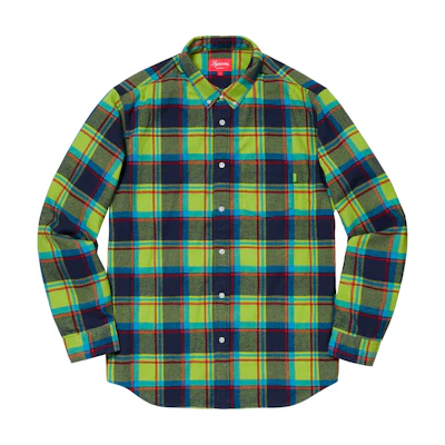 Supreme Plaid Flannel Shirt Lime