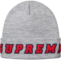 Supreme Felt Logo Beanie Heather Grey Supreme Felt Logo Beanie Heather Grey
