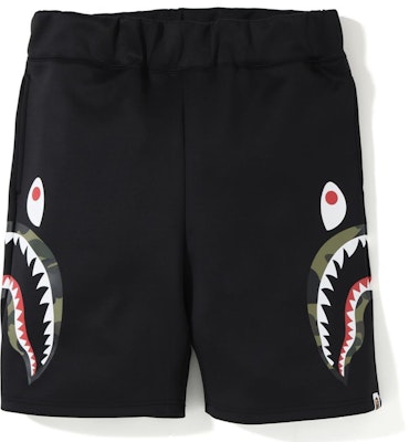 BAPE Double Knit Side Shark Shorts Black Buy BAPE Double Knit Side Shark Shorts Black