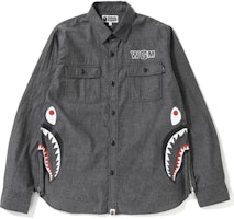 BAPE Side Zip Shark Shirt Black BAPE Side Zip Shark Shirt Black