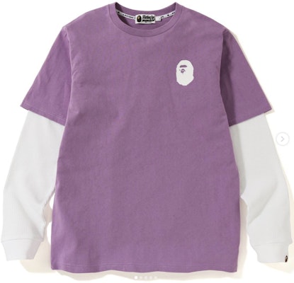 BAPE Pastel Color Layers LS Tee Purple Buy BAPE Pastel Color Layers LS Tee Purple