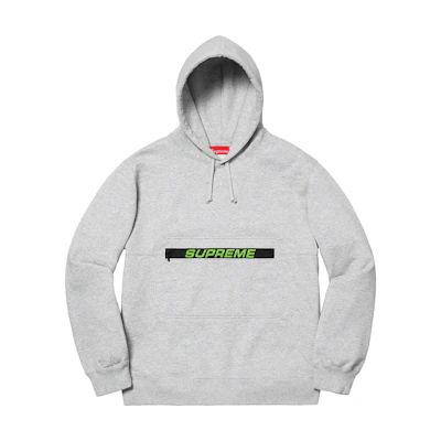 Supreme Zip Pouch Hooded Sweatshirt Heather Grey