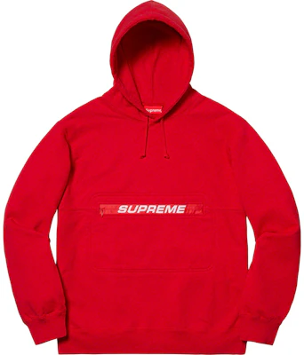Supreme Zip Pouch Hooded Sweatshirt Red Buy Supreme Zip Pouch Hooded Sweatshirt Red
