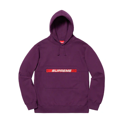 Supreme Zip Pouch Hooded Sweatshirt Eggplant