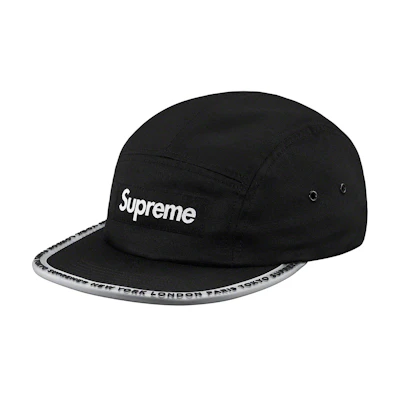 Supreme Worldwide Visor Tape Camp Cap Black