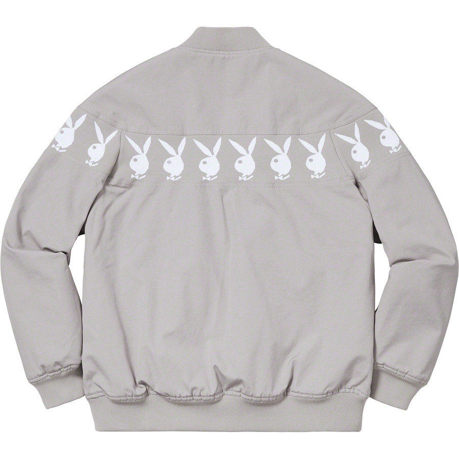 Supreme x Playboy Crew Jacket Grey - Novelship