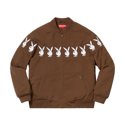 Supreme Playboy Crew Jacket Brown
