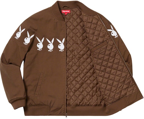 Jaket Kolaborasi Supreme x Playboy Crew Coklat Order Jaket Kolaborasi Supreme x Playboy Crew Coklat