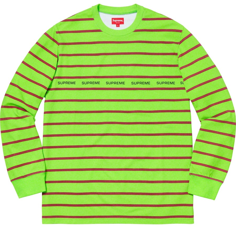 supreme-printed-stripe-pique-ls-top-lime