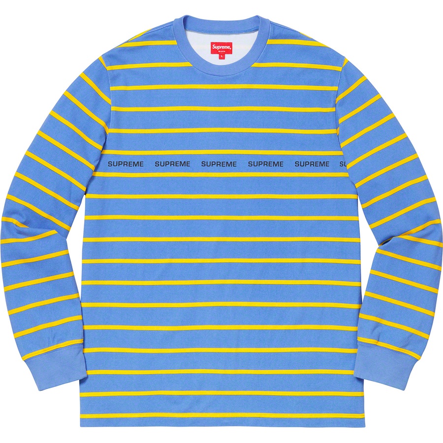 Supreme Printed Stripe Pique L/S Top Blue - Novelship