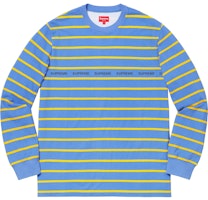 Supreme Printed Stripe Pique L/S Top Blue