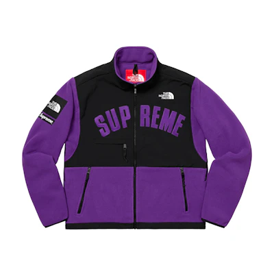 Supreme TNF Arc Logo Denali Fleece Jacket Purple