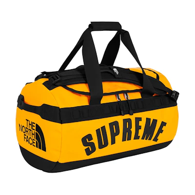 Supreme TNF Arc Logo Base Camp Duffle Bag Yellow