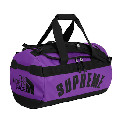 Supreme TNF Arc Logo Base Camp Duffle Bag Purple