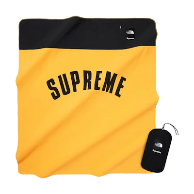 Supreme TNF Arc Logo Denali Fleece Blanket Yellow