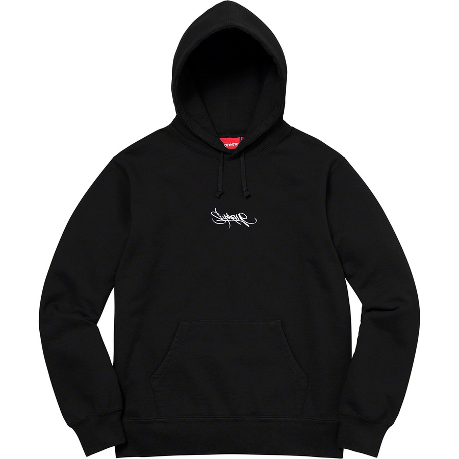 Supreme Tag Logo Hooded Sweatshirt Black - Novelship