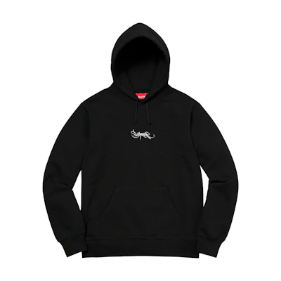 Supreme Tag Logo Hooded Sweatshirt Black