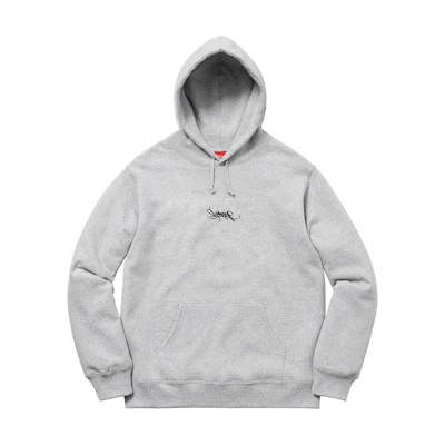 Supreme Tag Logo Hooded Sweatshirt Heather Grey