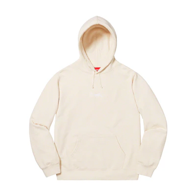 Supreme Tag Logo Hooded Sweatshirt Natural