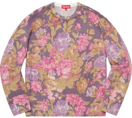 Supreme Printed Floral Angora Sweater Purple Buy Supreme Printed Floral Angora Sweater Purple