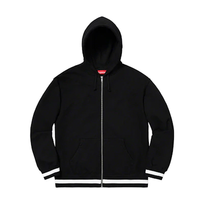 Supreme Old English Stripe Zip Up Sweatshirt Black