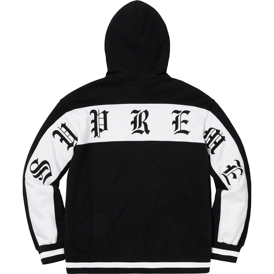 Supreme Old English Stripe Zip Up Sweatshirt Black - Novelship