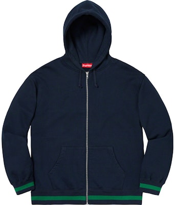 Supreme 英文老式条纹拉链卫衣 深蓝色 Buy Supreme 英文老式条纹拉链卫衣 深蓝色