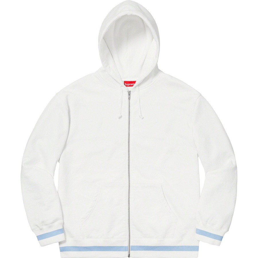 Supreme Old English Stripe Zip Up Sweatshirt White - Novelship