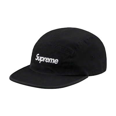 Supreme Washed Chino Twill Camp Cap Black
