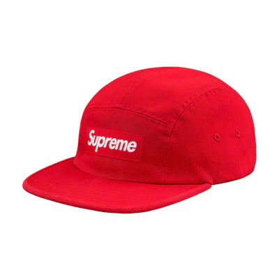 Supreme Washed Chino Twill Camp Cap Red